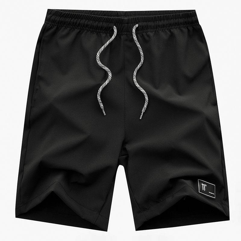 Pantalones casuales de cinco puntos de verano para hombre negro Pantalones casuales de cinco puntos de verano para hombre negro
