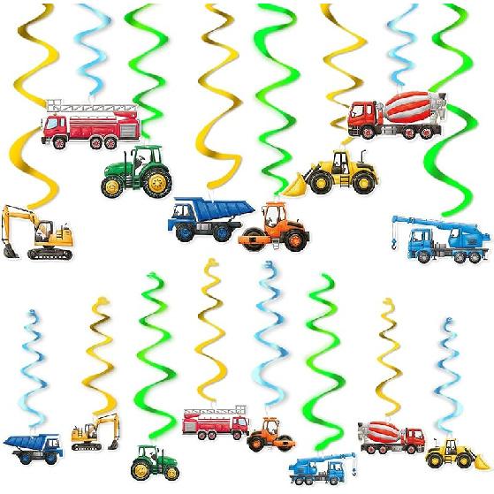 WERNNSAI Watercolor Dinosaur Party Hanging Swirl - 24Pcs Dinosaur Party Decorations for Girls Kids Birthday Baby Shower Foil Whirls Ceiling Streamers