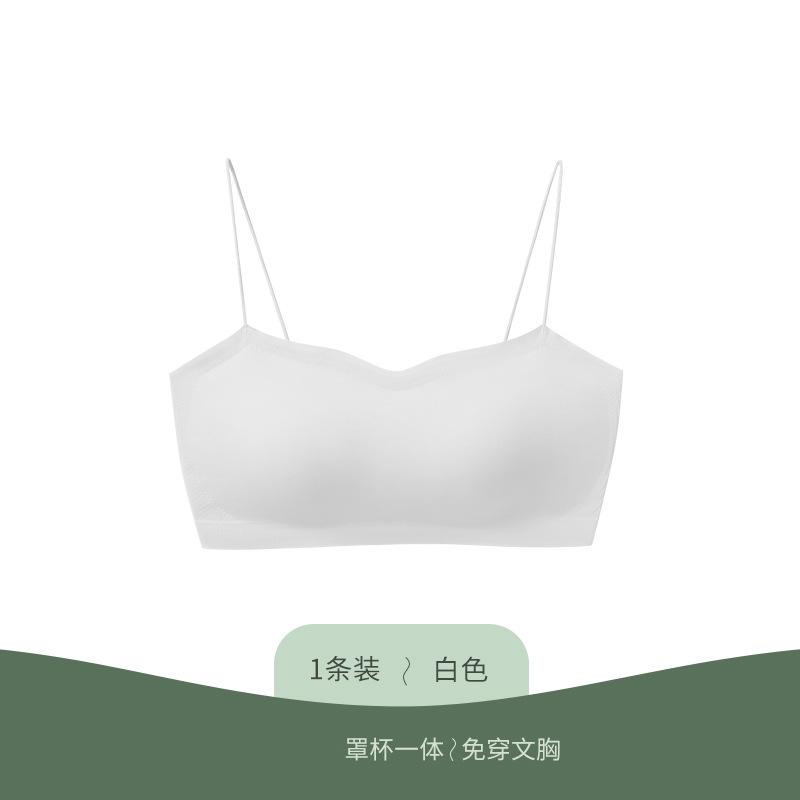 Thin Shoulder Strap Beautiful Back Underwear Women's Summer Thin Seamless Tube Top New Popular Small Chest Gathering Bra