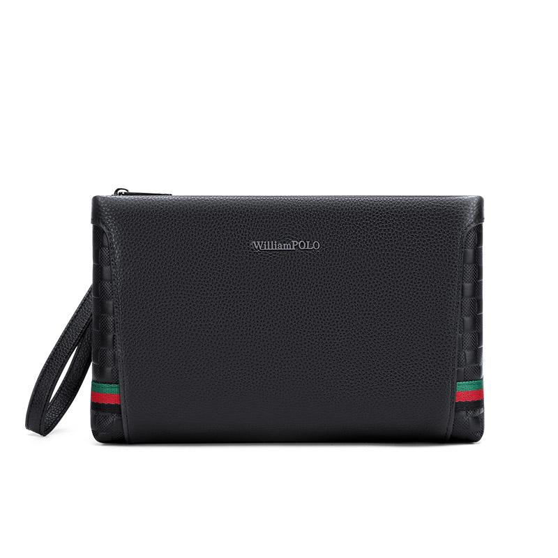 

WILLIAMPOLO мужской клатч из 100% воловьей кожи, роскошная кожа, деловые мужские сумки, дизайн, простая сумка-конверт, клатчи, кошельки One Size чёрный