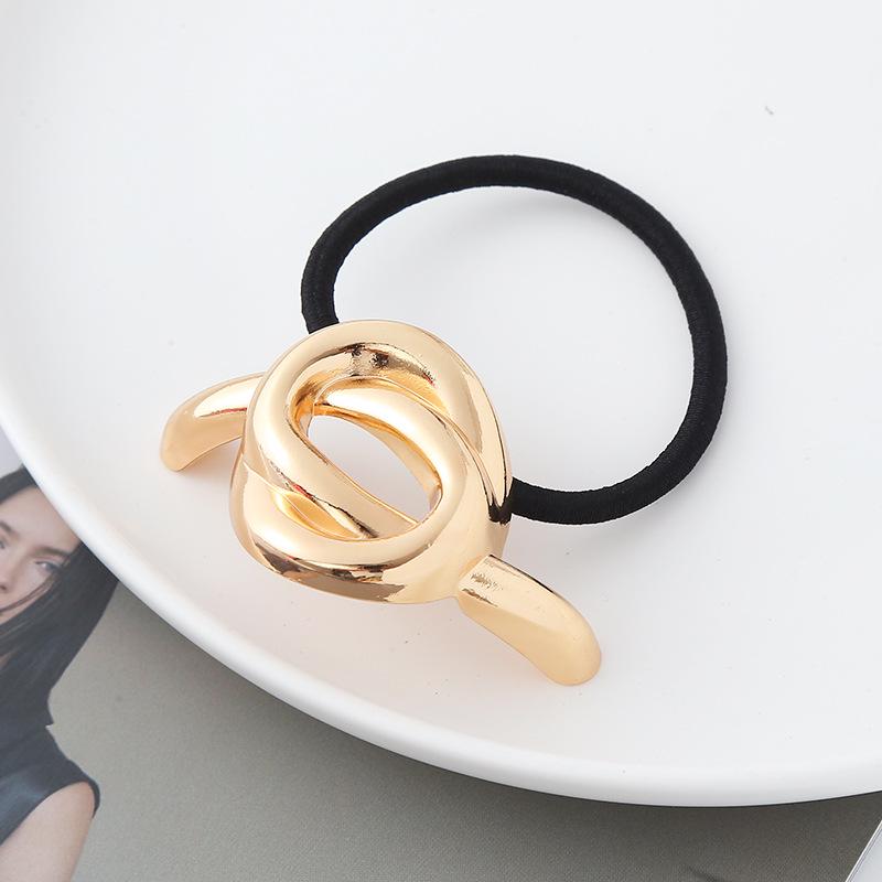 European American Punk Metal Hair Tie - Elastic Semicircular Round Tube Hair Ring