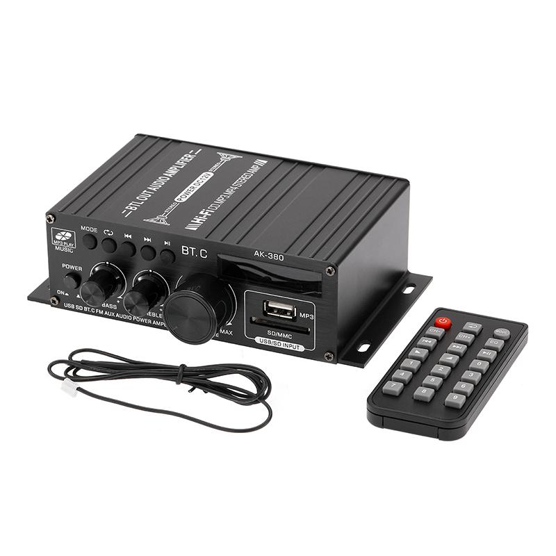 

AK380 12 В Bluetooth усилитель мощности домашний автомобильный усилитель класса D HiFi макс 800 Вт стерео бас аудио усилители поддержка FM MP3 плеер USB SD вход