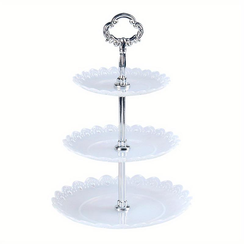 1PACK three-layer cupcake holder, European ruffle or lace dessert tower tray for tea parties, proms and weddings