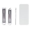 Stainless Steel Nail Clipper Set Portable 3 In 1 Manicure Kit Nail Care & Cuticle Pusher Set Mini Personal Grooming Tools
