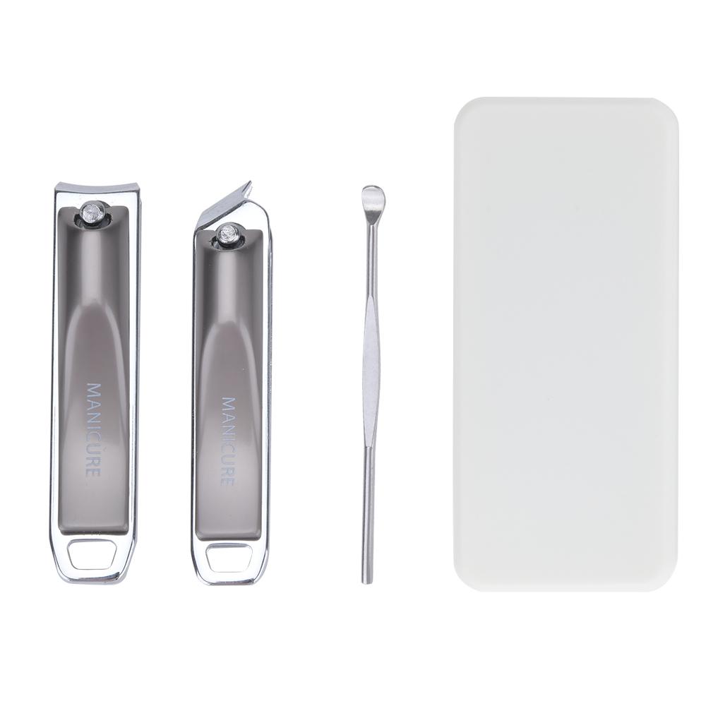 Stainless Steel Nail Clipper Set Portable 3 In 1 Manicure Kit Nail Care & Cuticle Pusher Set Mini Personal Grooming Tools