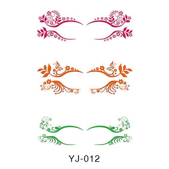 Geometric Pattern Eyeshadow & False Eyelash Tattoo Stickers for Party Makeup