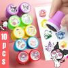 10Pcs S Melody Kuromi Cinnamoroll Seal Cute Reward Cartoon Seal Handbook Stationery Gift Award Item Points Redemption