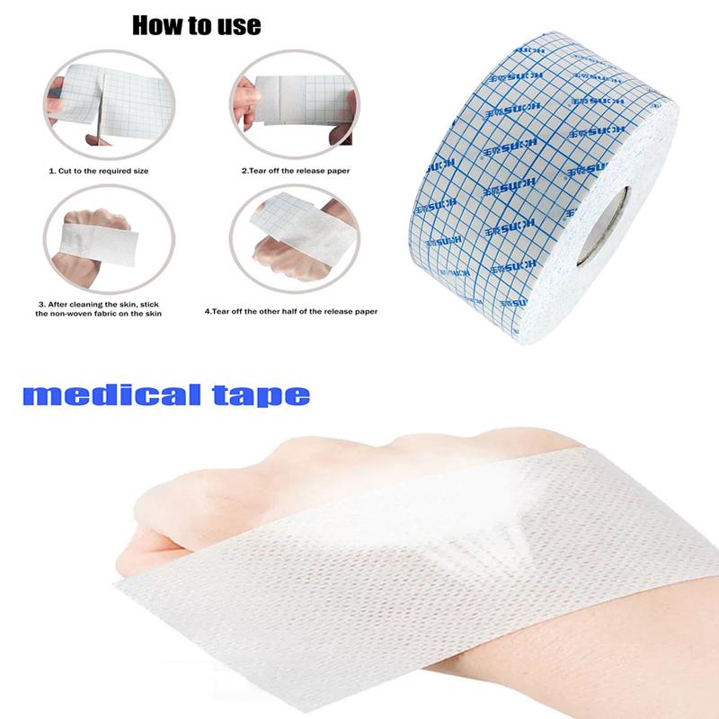 1pc Non-woven Fabric Film Waterproof Transparent Tape Adhesive Plaster Anti-allergic Wound Dressing Fixation Tape