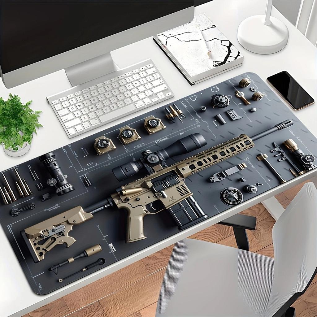 Custom Design Large Double Thickness Square Gun Mat Anti-Slip Gamer Mouse & Keyboard Pad Simple Comfortable Natural Rubber Stock