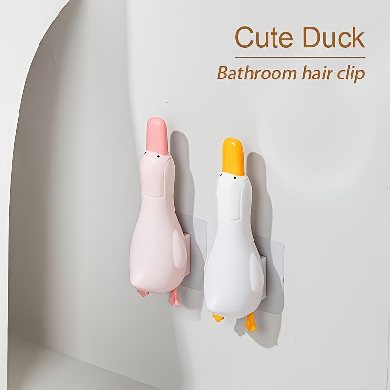 Cute Duck-Shaped Hair Cleaning Tool Reusable Plastic,Ideal for Bathroom, Kitchen, Patio Sinks Durable Hair Remover Bathroom Hair Remover Duck Decor