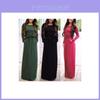 Casual Fashion Women Long Sleeve Belted Party Evening Cocktail Long Dress Maxi