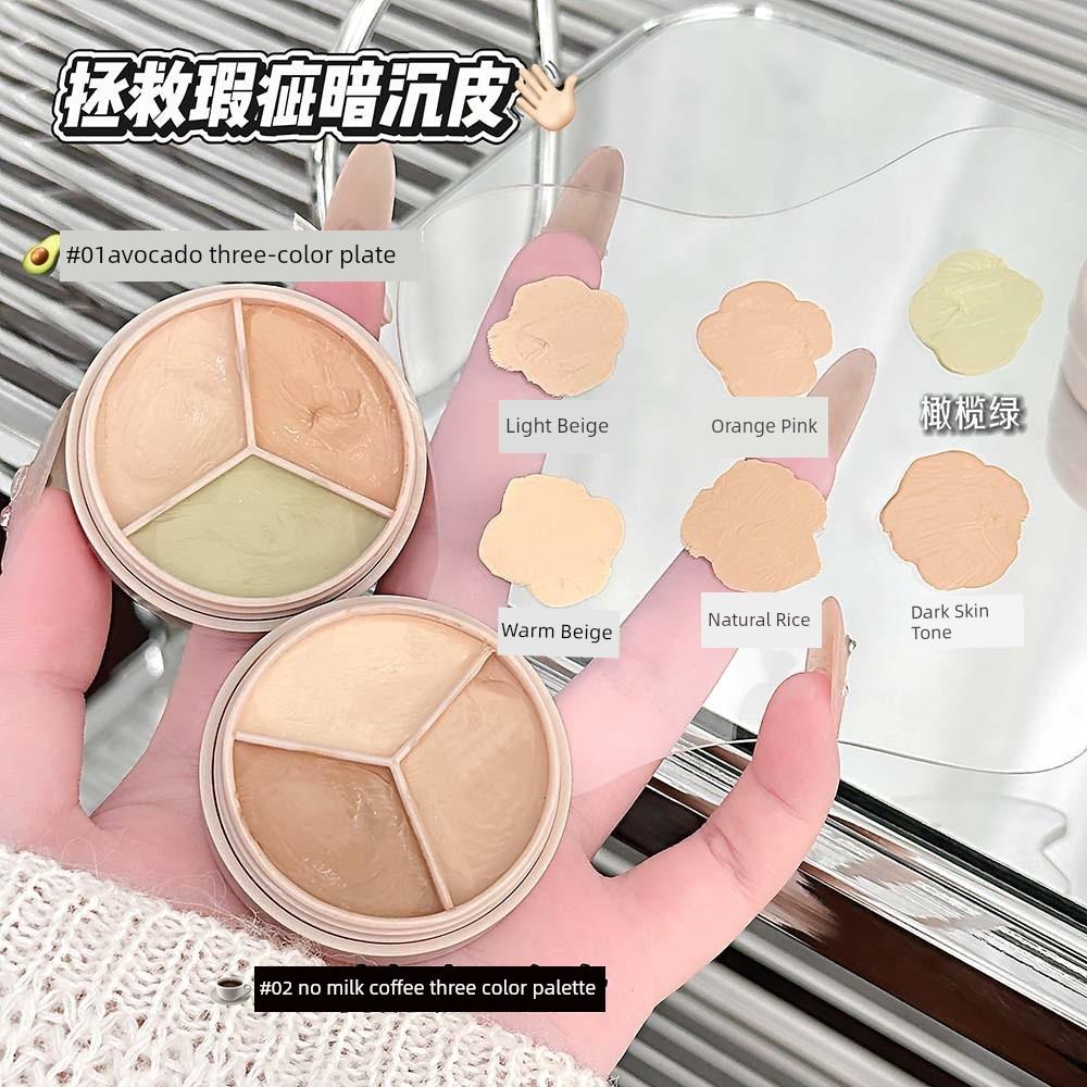 Three-Color Concealer to Cover Tattoos, Spots, Acne Marks, Facial Contouring, Dark Circles, Dull Skin, and Brighten Skin Tone