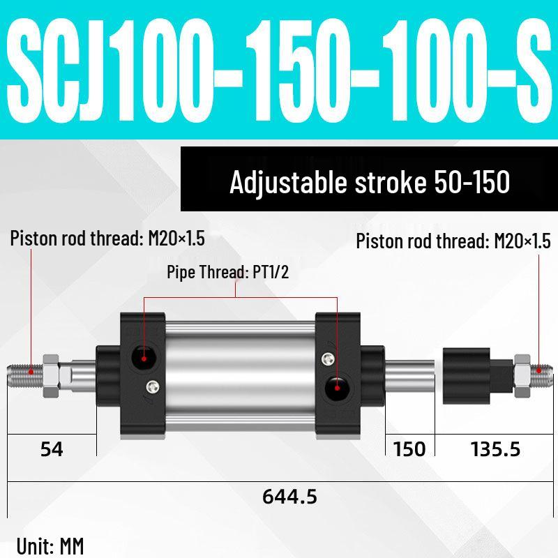 SCJ Adjustable Stroke High Thrust Pneumatic Cylinder SCJ32-160