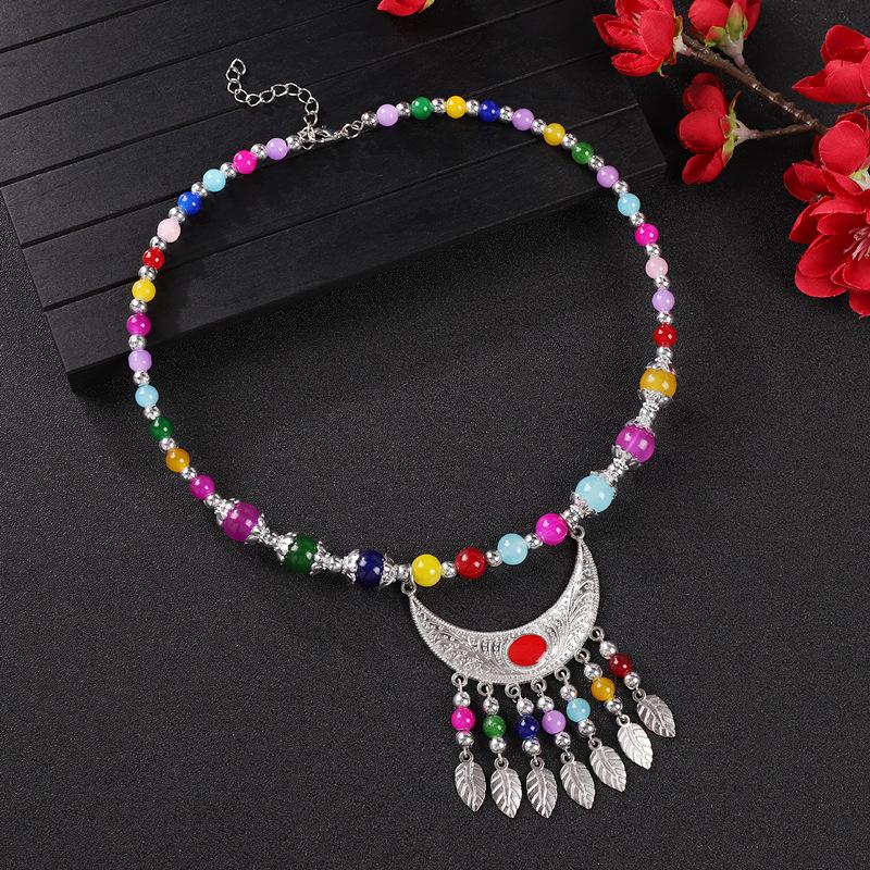 

Children Adult Ethnic Style Headgear Exotic Style Miao Female Treasure Tassel Eyebrow Hair Accessories Tibetan Retro Collar Necklace