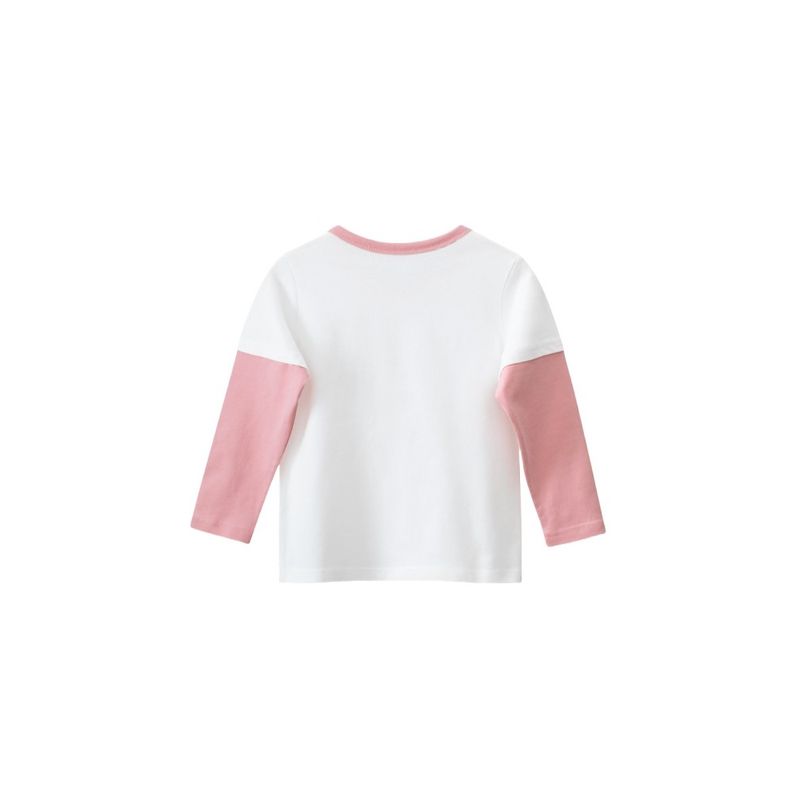 27home Children's Clothing Spring and Autumn Girl Pig Fake Two-Piece Bottoming Shirts Babies' Long Sleeve T-shirt Baby Pure Cotton Clothes