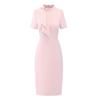 Trolman Women's Short Sleeve Bow Work Dress
