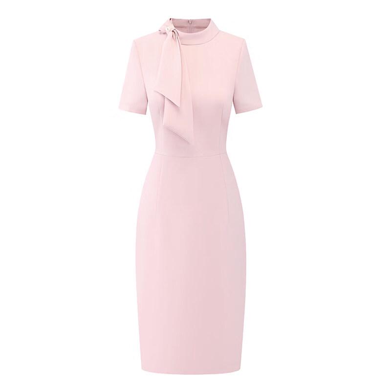Trolman Women's Short Sleeve Bow Work Dress
