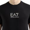 Emporio Armani EA7 Gold Logo Printed Plain Knit Crew Neck Short Sleeve T-Shirt Men Tops Black 7M000301-AF13739-UC001