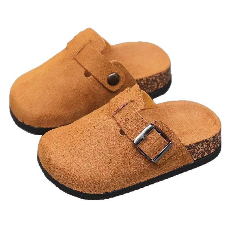 Korean Style Kids' Birkenstock Slippers: Fashionable Closed-Toe with Thick Sole for Boys and Girls