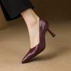 Krazing Pot Sheep Skin Summer Autumn Thin High Heels Party Shoes Women Pointed Toe Concise Shallow Pumps