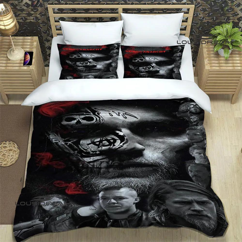 Sons of Anarchy Retro Printed Bedding Sets Exquisite Supplies Set Duvet Cover Bed Comforter Set Bedding Set Luxury Birthday Gift