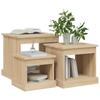 3 Piece Coffee Table Set Sonoma Oak Wood Composite