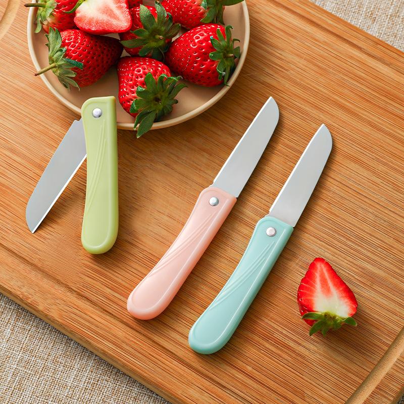 Stainless Steel Folding Fruit Knife Household Portable Portable Small Shaving Knife Kitchen Knife Paring Knife Melon and Fruit Knife