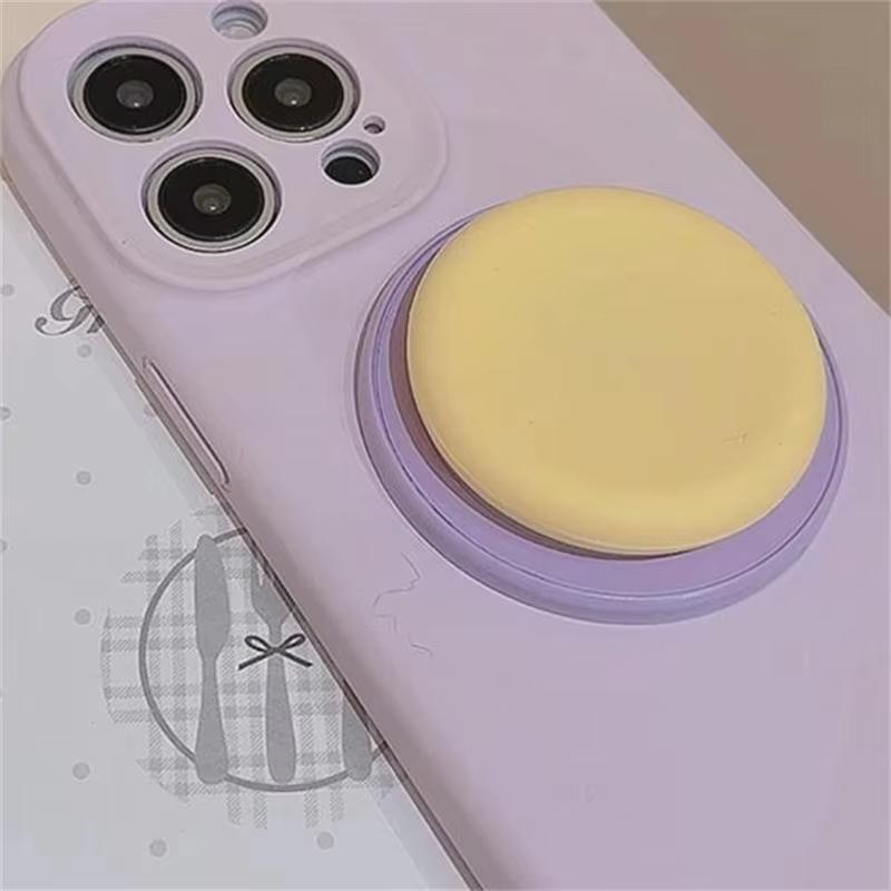Cute Macaron Silicone Round Magnetic Holder Grip Tok Griptok Phone Stand Holder Support For iPhone 15 For Pad Magsafe Smart Tok