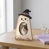 Holiday Gift Photo Holder Halloween Wooden Frame, Pumpkin/Ghost Picture Frame for Wall Personalized Hanging or Desktop Display, Home Decor Sturdy Wood