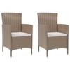 Day and Night - Day and Night Garden Chairs with Cushions 2 Units Beige Synthetic Rattan