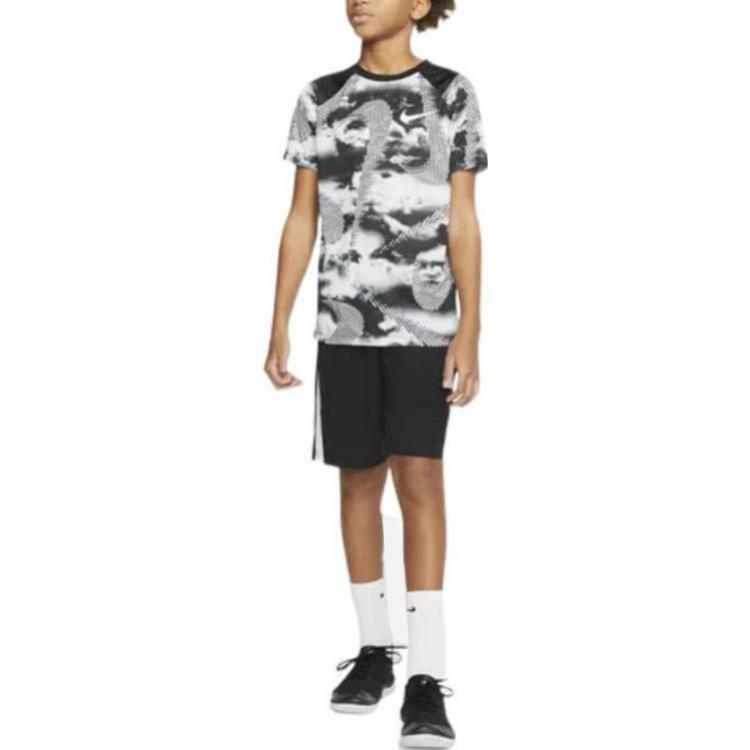 Nike Kids Logo Color-Block Panel Straight-Leg Shorts Kids Bottoms Black CJ9272-010