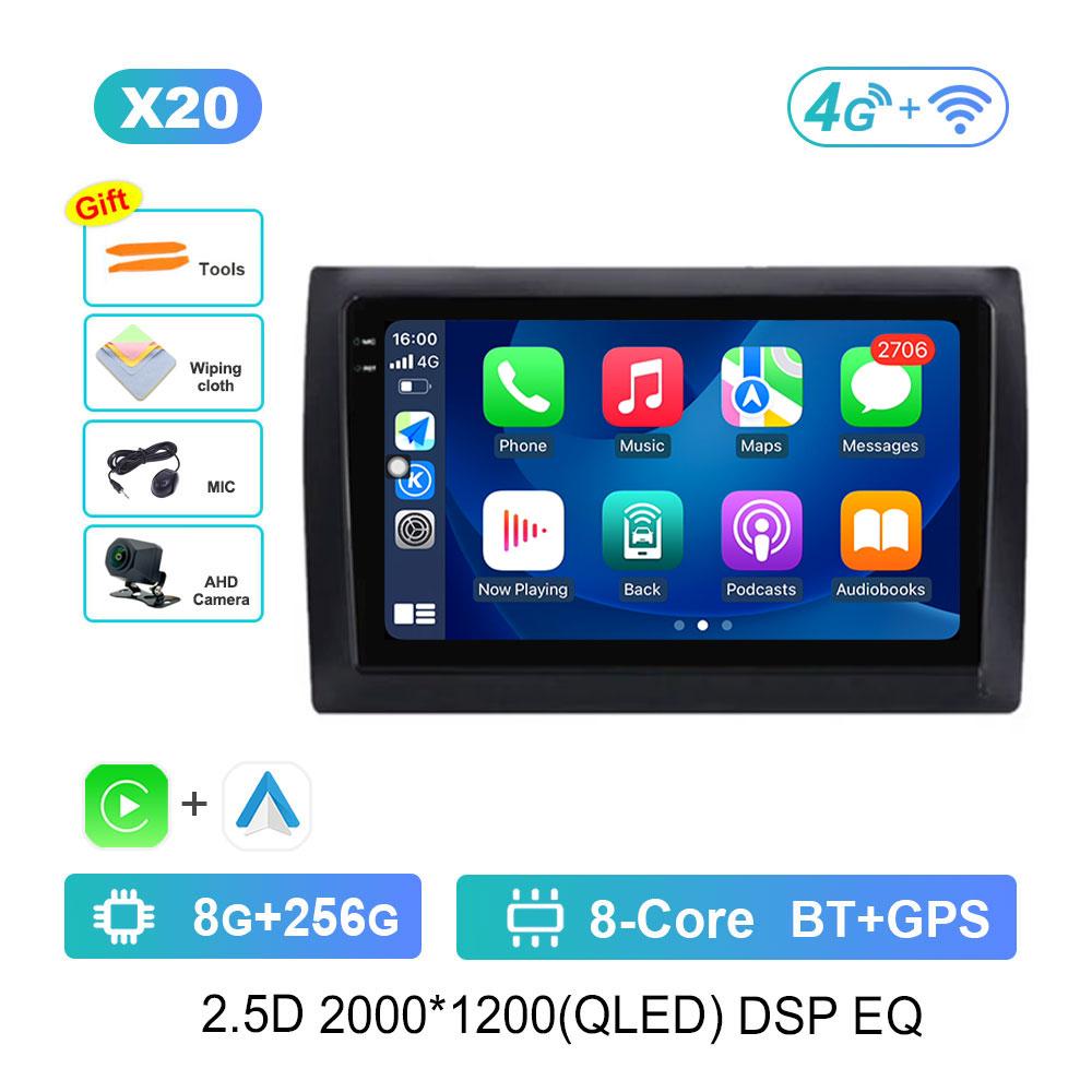 Car Radio Multimedia Player Android 14 for Fiat Stilo 2002 - 2010 4G DSP Stereo Navigation GPS Bluetooth QLED Touch Screen