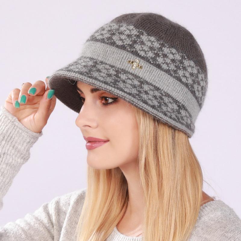 Autumn Winter Hats Women's Knitted Hat Mixed Color Fashion Thick Warm Hat All-match Bucket Hat