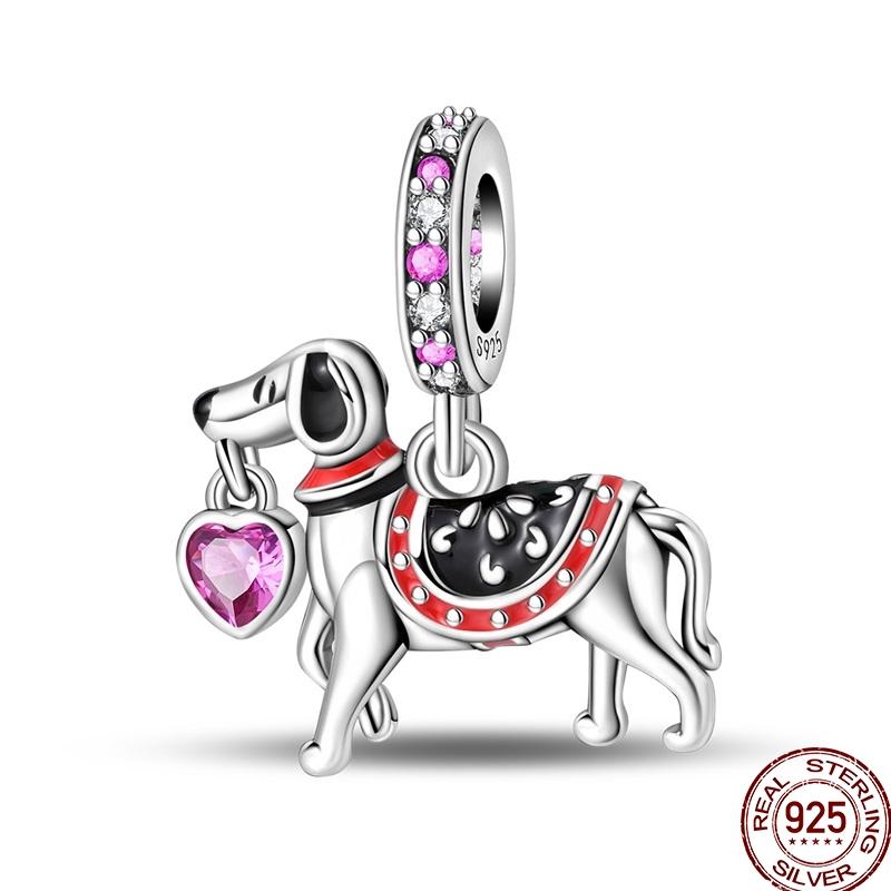 Originalcoppercute Pets Charms Animals Dog Unicorn Beads Pendant Fit 3Mm Bracelet Diy For Women Fine Jewelry Gift