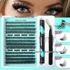 DIY Dense Curled False Eyelashes: 240 Cross-border Segments, 30-100 Individual Clusters, 10-16mm