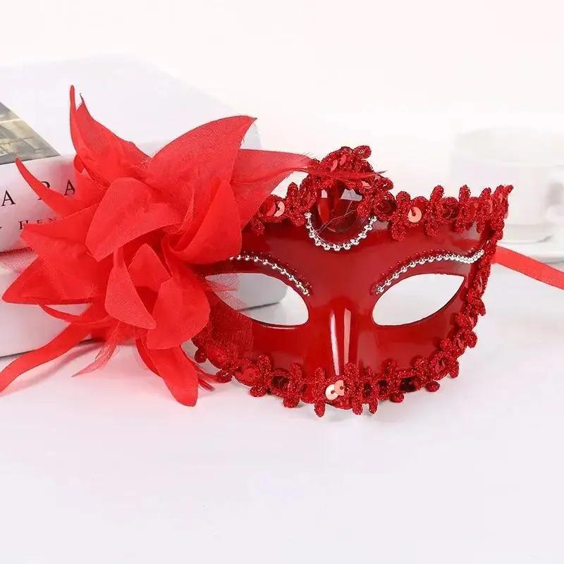 Halloween Costume Party Lace Mask Cosplay Princess Dress Up Half Face Mask Lily Flower Party Sexy Dress Mask Wearing Accessories