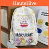School Backpack For Middle School Students With Lightweight Nylon Material And Cartoon Baby Three Doll Pattern For Kids