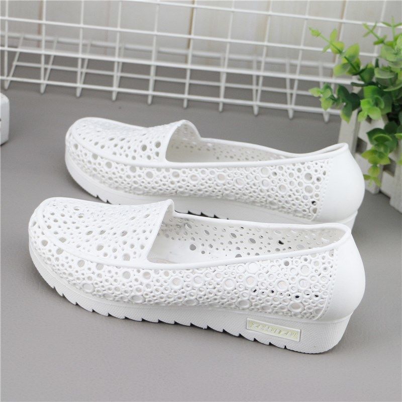 Summer Sandals Anti Slip White Sandals Nurse Lightweight Hollow Work Shoes Casual Women's Sandals