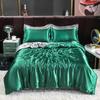 Luxury Satin Bedding Set King Queen Size Bed Cover Flat Sheet Pillowcase for Sleep Home Decro Mulberry Silk Bed Sets