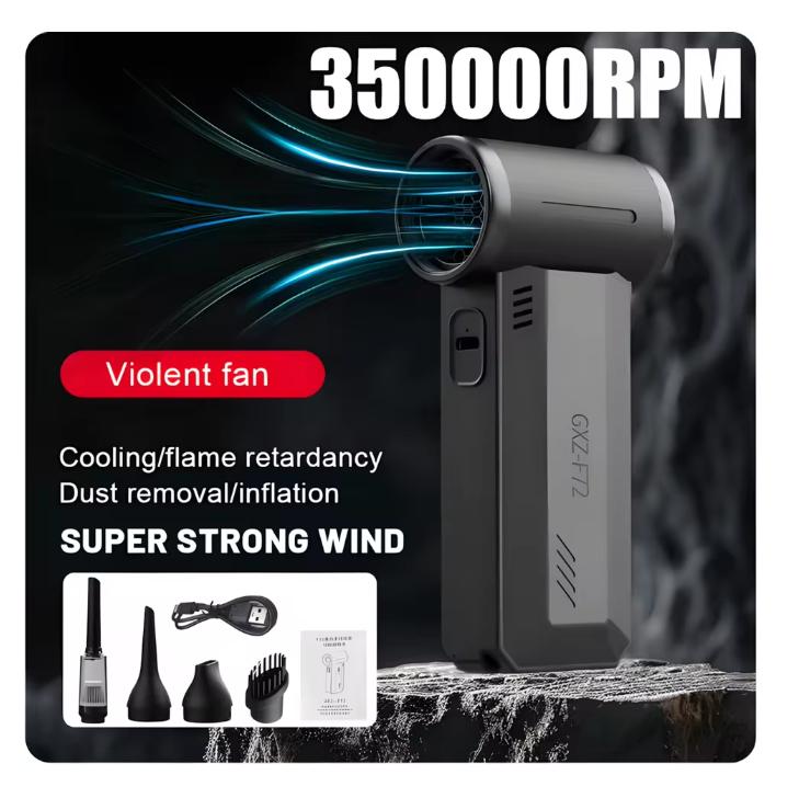 2025 Portable High-Speed Turbo Fan with Rechargeable Air Blower - Mini Handheld for Car Vacuum, Inflation & Outdoor Emergency Use