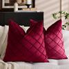 Throw Nordic Checkered Velvet Embroidered Pillow Cover For Sofa Décor