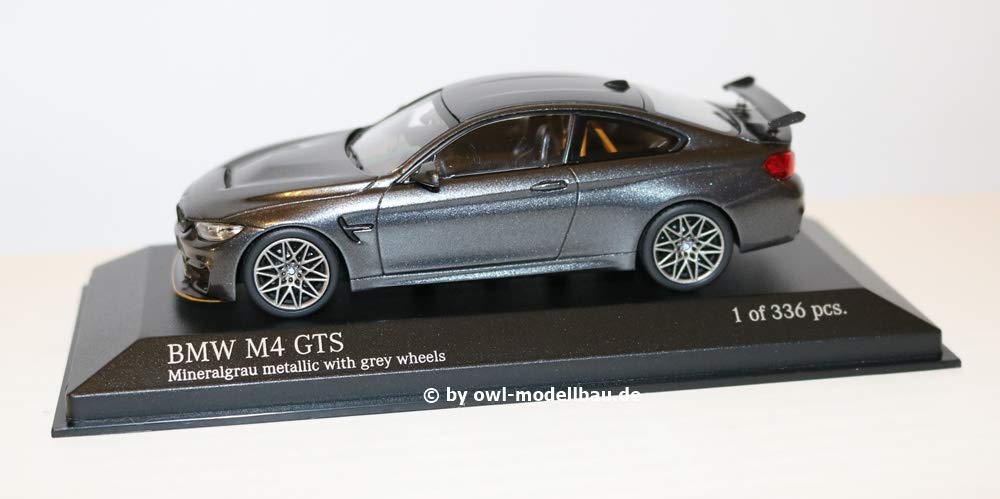 Minichamps scale BMW M4 GTS 2016 Gray Metallic with Gray Wheels 1/43