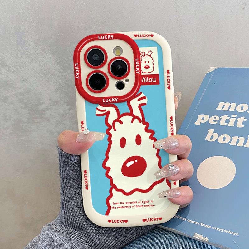 Curvy Puppy for IPhone16promax Puff Phone Case for Apple15plus14 Silicone13Cartoon12