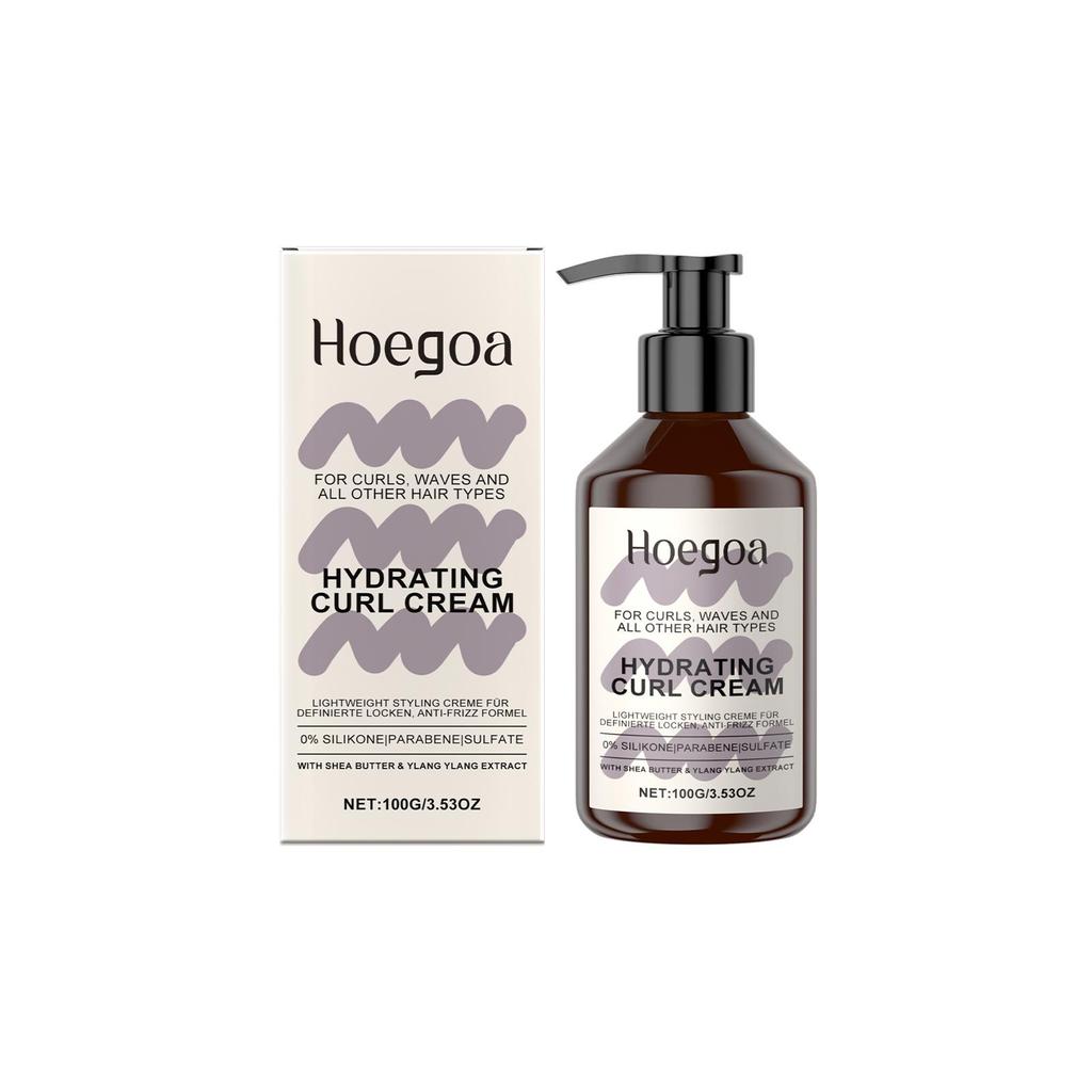Hoegoa Moisturizing Curling Hair Elasticity cream 100g  Anti-Frizz Curly Hair Volume Natural Volume Styling Hair Care Elasticizer