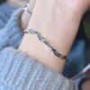 "Dragon Qingying" New Chinese Irregular Blue Wave Bracelet Niche Exquisite Advanced Bracelet Women