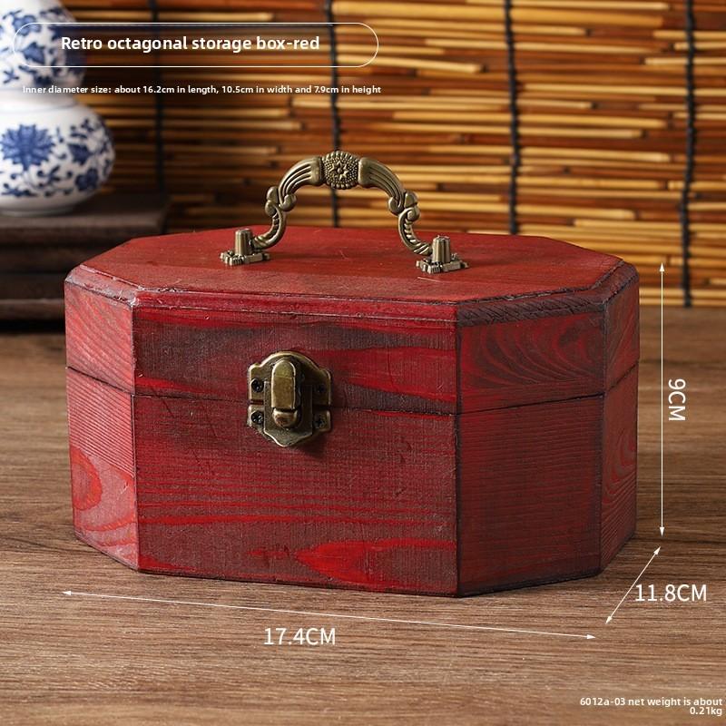 New Chinese Style Vintage Wooden Storage Box For Jewelry Tea Snacks Gift Idea