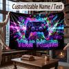 Fantasy Magic Theme Throw Blanket Custom Name Text Personalized Blanket Soft Cozy Blanket for Home Sofa Bed