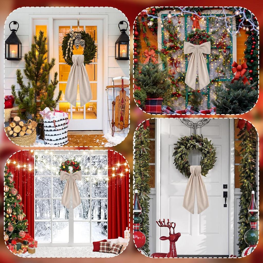 2PCS Wreath Sash for Front Door, 55X4.7''Fall Wreath Sash for Yard Doorway Indoor Outdoor Bow Bridal Shower, Sashes for Blank Sashes