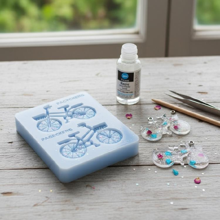 Food Safe Silicone Bike Mould For Epoxy Resin Art Soap Candle Creation Reusable Craft Template Gift Making