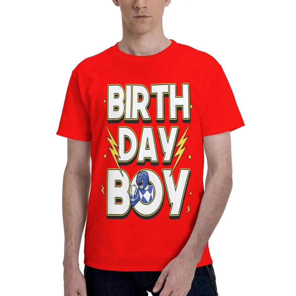 Power Rangers Birthday Boy Blue Ranger Unisexs Tshirt Clothes Casual Tee Shirt Short Sleeve Fugees Pure Cotton